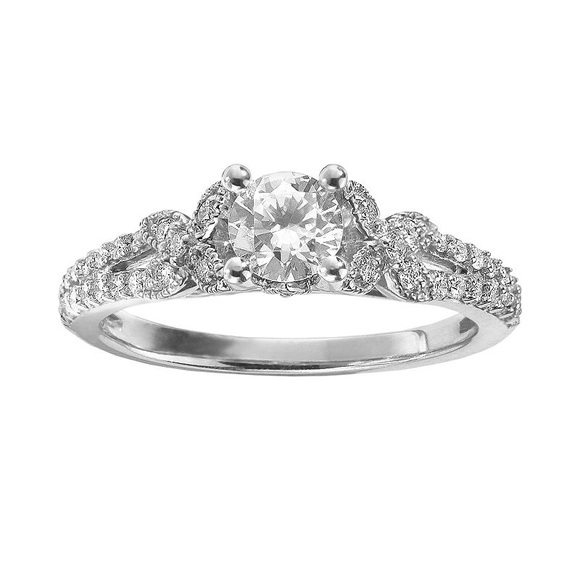 Vera Wang WG 14KT Natural Diamond Ring 3/4 CTTW - Picture 1 of 9